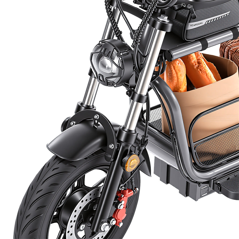 iScooter DX5 Electric Bike with Seat & Large Basket