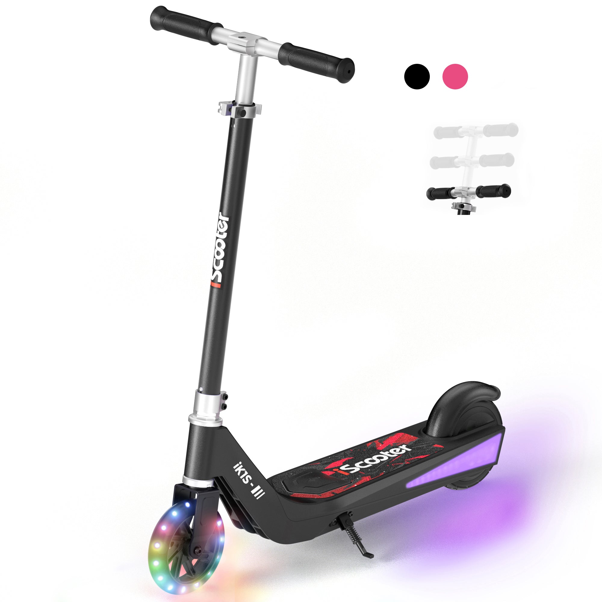 iScooter iK1S Kids Electric Scooter with Colorful Flashing Wheels