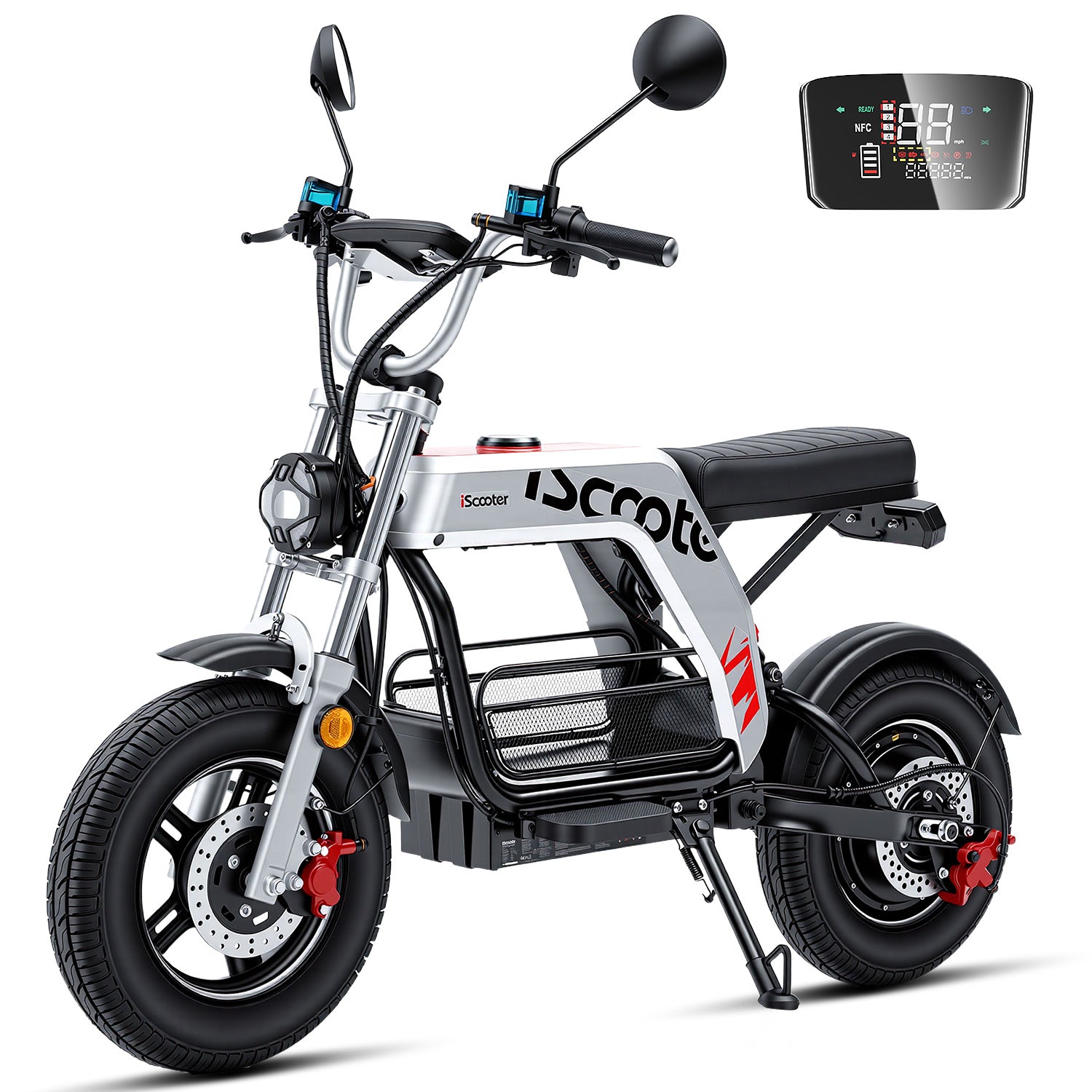 iScooter DX5Pro Electric Bike with Seat & Large Basket