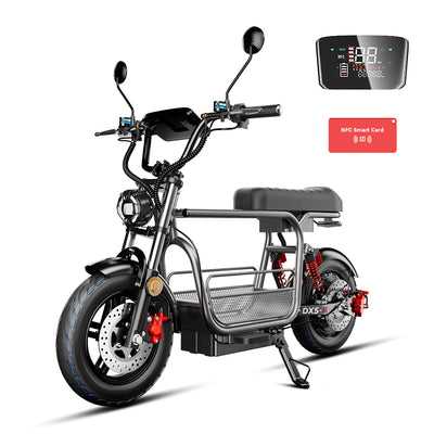 iScooter DX5 Electric Bike with Seat & Large Basket