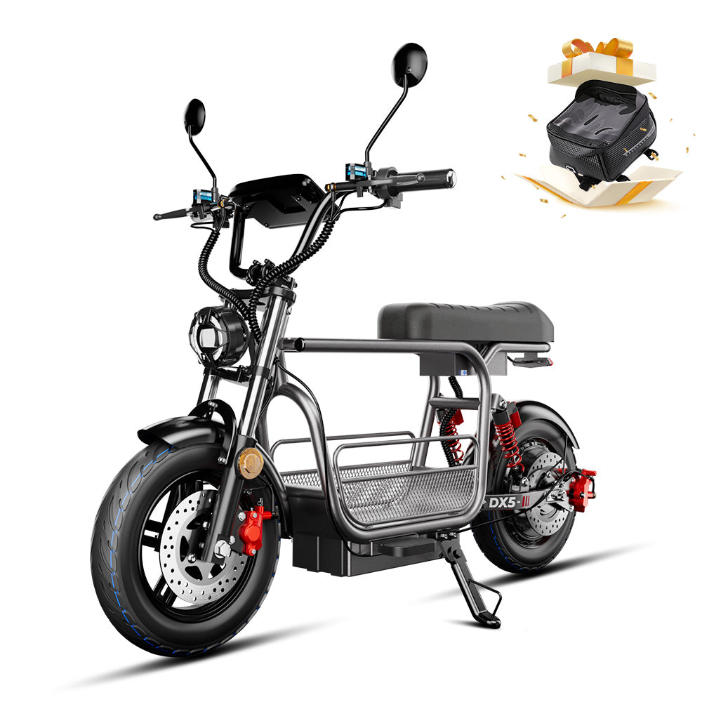 iScooter DX5 Electric Bike with Seat & Large Basket