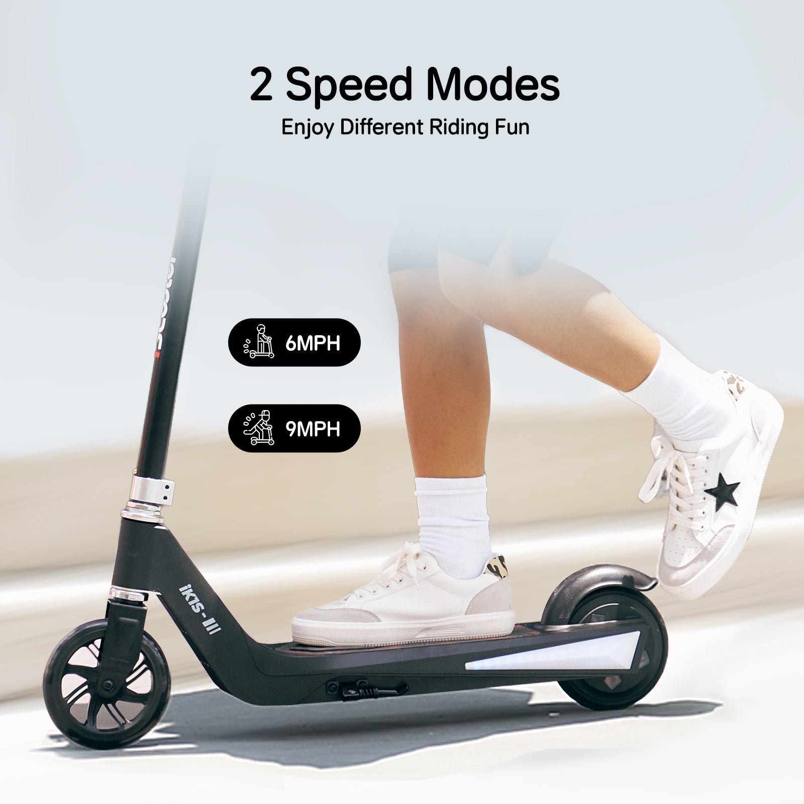 iScooter iK1S Kids Electric Scooter with Colorful Flashing Wheels