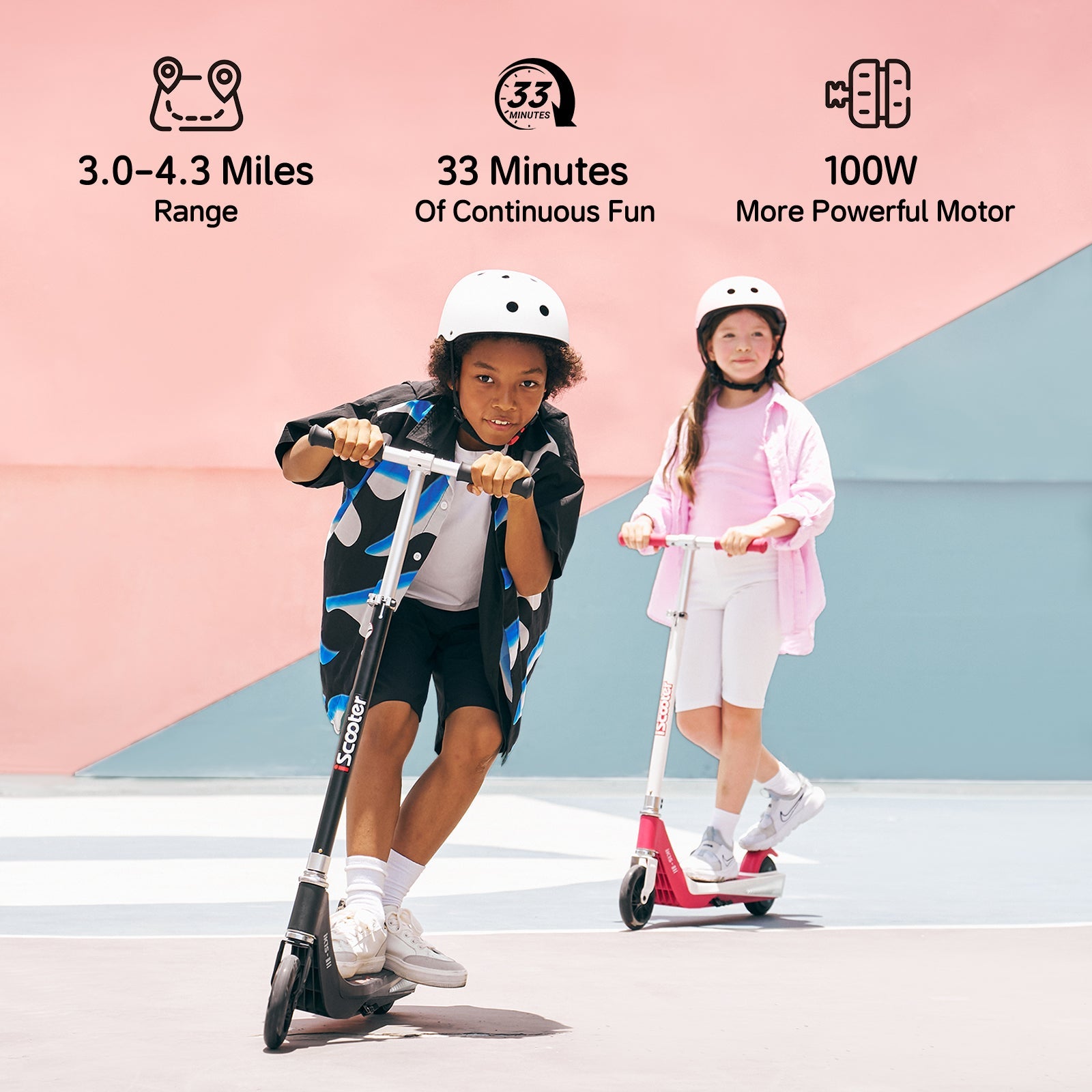 iScooter iK1S Kids Electric Scooter with Colorful Flashing Wheels